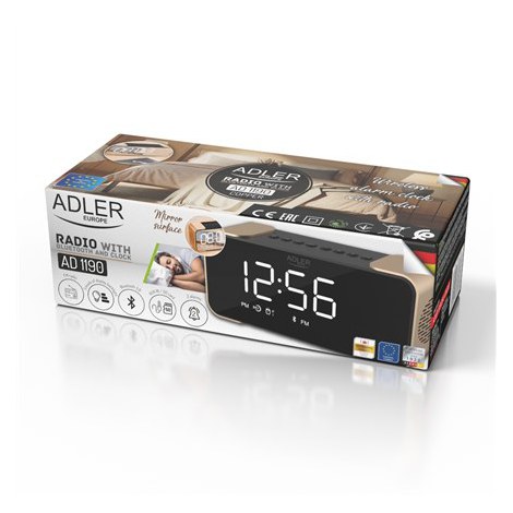 Adler | AD 1190 | Wireless alarm clock with radio | W | AUX in | Copper/Black | Alarm function - 2